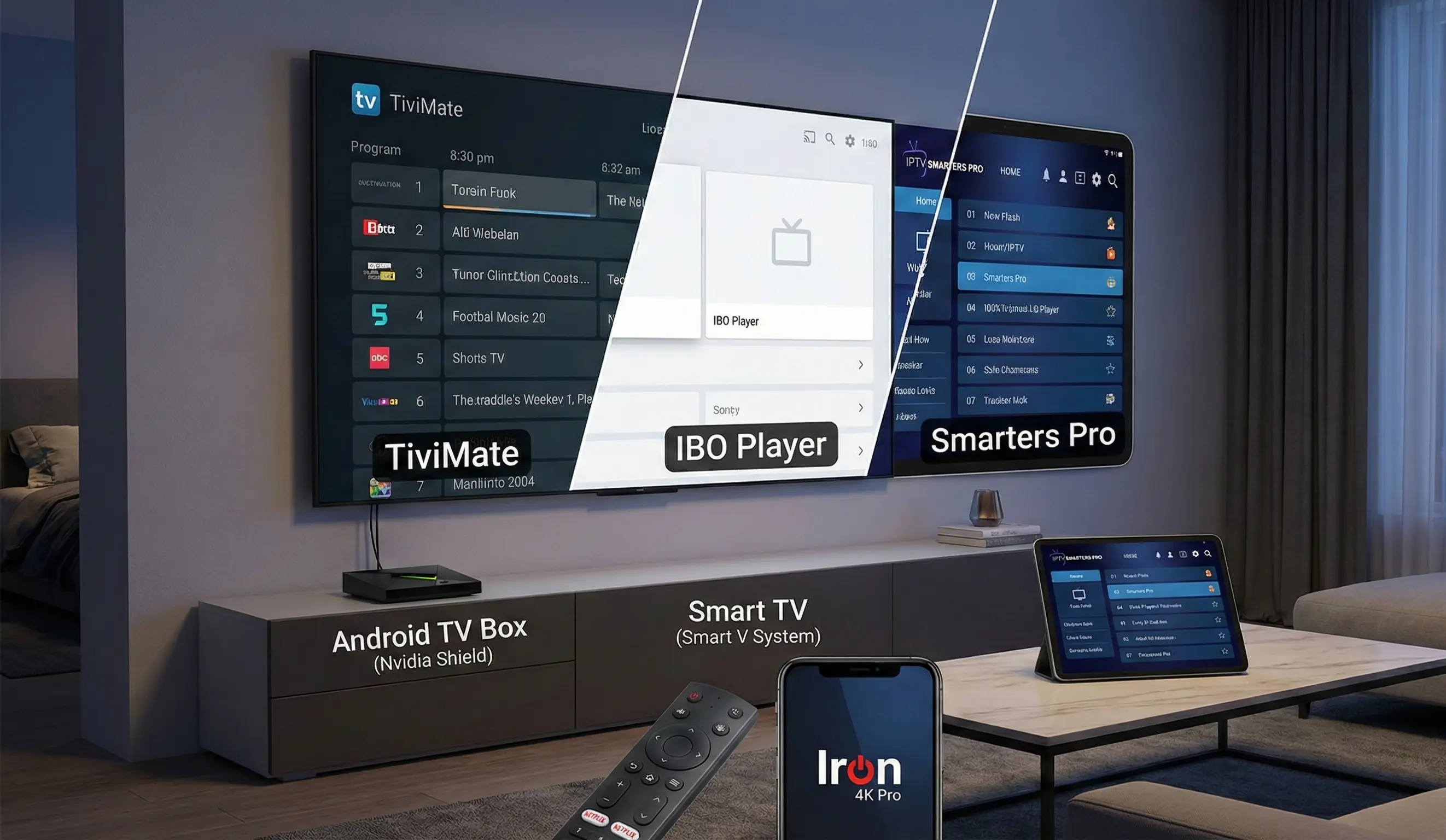 Comparatif TiviMate IBO Player Smarters